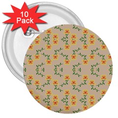 Flowers Pattern 3  Buttons (10 Pack)  by Sparkle