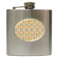 Flowers Pattern Hip Flask (6 Oz) by Sparkle