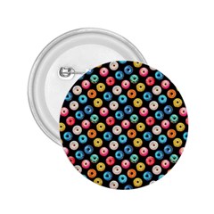 Multicolored Donuts On A Black Background 2 25  Buttons by SychEva