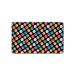 Multicolored Donuts On A Black Background Magnet (name Card) by SychEva