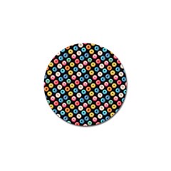 Multicolored Donuts On A Black Background Golf Ball Marker by SychEva