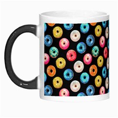 Multicolored Donuts On A Black Background Morph Mugs by SychEva