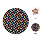 Multicolored Donuts On A Black Background Playing Cards Single Design (Round) Front