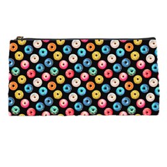 Multicolored Donuts On A Black Background Pencil Case by SychEva