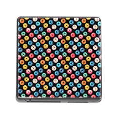 Multicolored Donuts On A Black Background Memory Card Reader (square 5 Slot) by SychEva