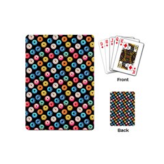 Multicolored Donuts On A Black Background Playing Cards Single Design (mini) by SychEva