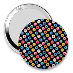 Multicolored Donuts On A Black Background 3  Handbag Mirrors by SychEva