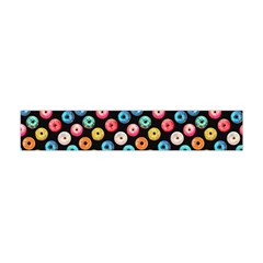 Multicolored Donuts On A Black Background Flano Scarf (mini) by SychEva