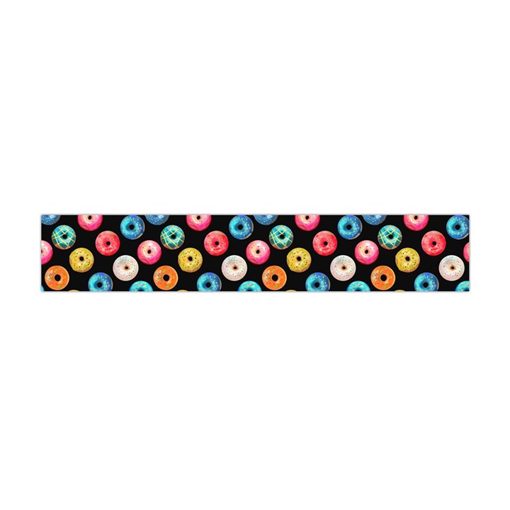 Multicolored Donuts On A Black Background Flano Scarf (Mini)