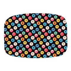 Multicolored Donuts On A Black Background Mini Square Pill Box