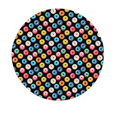 Multicolored Donuts On A Black Background Mini Round Pill Box (pack Of 3)