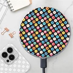 Multicolored Donuts On A Black Background Wireless Charger