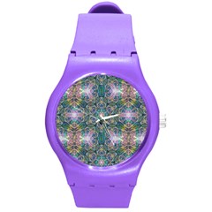 Pink Galaxy Round Plastic Sport Watch (m) by themeaniestore