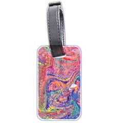 Painted Feathers Luggage Tag (two Sides) by kaleidomarblingart