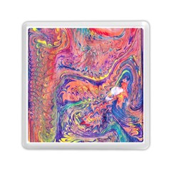 Painted Feathers Memory Card Reader (square) by kaleidomarblingart