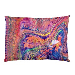 Painted Feathers Pillow Case (two Sides) by kaleidomarblingart