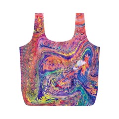 Painted Feathers Full Print Recycle Bag (m) by kaleidomarblingart