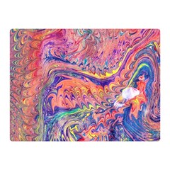 Painted Feathers Double Sided Flano Blanket (mini)  by kaleidomarblingart