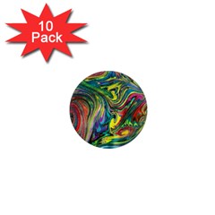 Intricate Painted Swirls 1  Mini Magnet (10 Pack)  by kaleidomarblingart