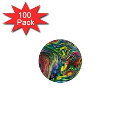 Intricate Painted Swirls 1  Mini Magnets (100 Pack)  by kaleidomarblingart