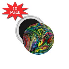 Intricate Painted Swirls 1 75  Magnets (10 Pack)  by kaleidomarblingart