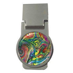 Intricate Painted Swirls Money Clips (round)  by kaleidomarblingart