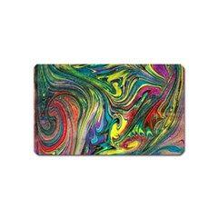 Intricate Painted Swirls Magnet (name Card) by kaleidomarblingart