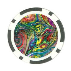 Intricate Painted Swirls Poker Chip Card Guard by kaleidomarblingart