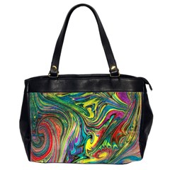 Intricate Painted Swirls Oversize Office Handbag (2 Sides) by kaleidomarblingart