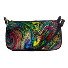 Intricate Painted Swirls Shoulder Clutch Bag by kaleidomarblingart