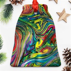 Intricate Painted Swirls Bell Ornament (two Sides) by kaleidomarblingart