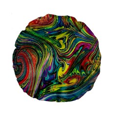 Intricate Painted Swirls Standard 15  Premium Round Cushions by kaleidomarblingart