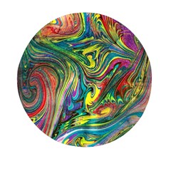 Intricate Painted Swirls Mini Round Pill Box by kaleidomarblingart