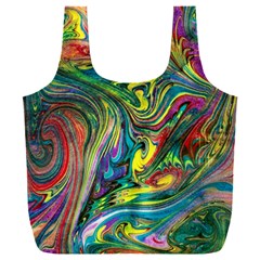 Intricate Painted Swirls Full Print Recycle Bag (xxxl) by kaleidomarblingart