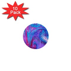 Blue On Violet Feathers 1  Mini Buttons (10 Pack) 