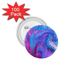 Blue on violet feathers 1.75  Buttons (100 pack) 