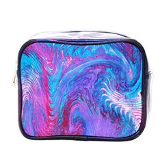 Blue on violet feathers Mini Toiletries Bag (One Side)