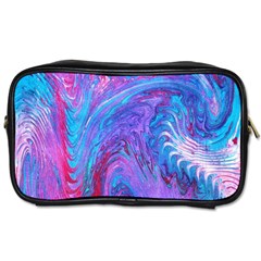 Blue on violet feathers Toiletries Bag (One Side)