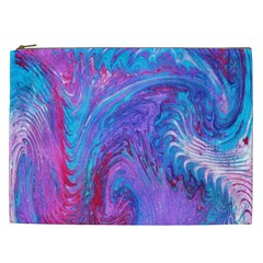 Blue on violet feathers Cosmetic Bag (XXL)