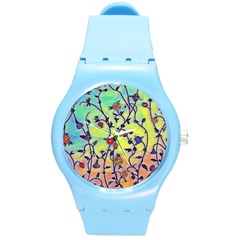 Adorable Florals Round Plastic Sport Watch (m) by themeaniestore