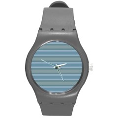 Blue Gray Highway Round Plastic Sport Watch (m) by themeaniestore