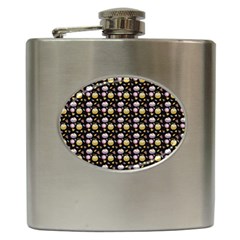 Shiny Pumpkins On Black Background Hip Flask (6 Oz) by SychEva