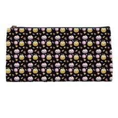 Shiny Pumpkins On Black Background Pencil Case by SychEva