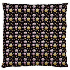 Shiny Pumpkins On Black Background Large Cushion Case (one Side) by SychEva