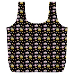 Shiny Pumpkins On Black Background Full Print Recycle Bag (xl) by SychEva