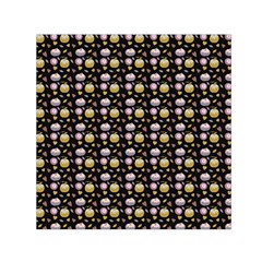 Shiny Pumpkins On Black Background Small Satin Scarf (square) by SychEva