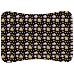 Shiny Pumpkins On Black Background Velour Seat Head Rest Cushion by SychEva