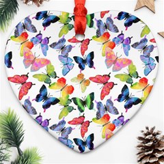 Bright Butterflies Circle In The Air Ornament (heart) by SychEva