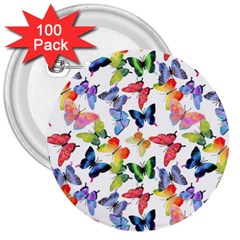 Bright Butterflies Circle In The Air 3  Buttons (100 Pack)  by SychEva