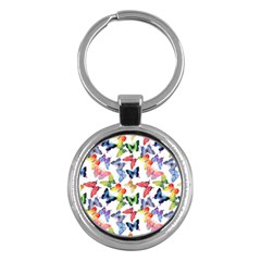 Bright Butterflies Circle In The Air Key Chain (round) by SychEva